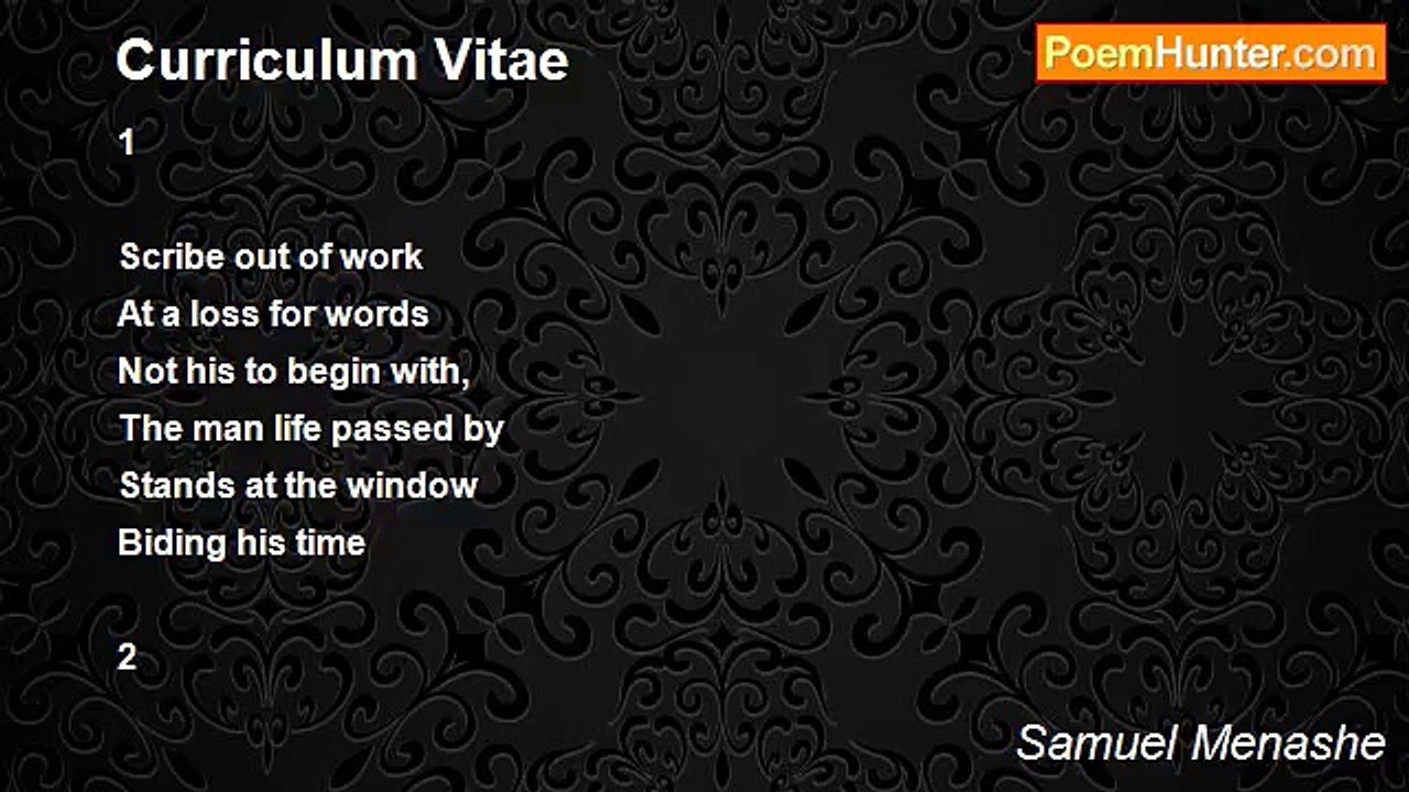 Samuel Menashe - Curriculum Vitae