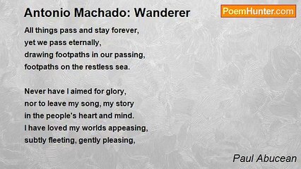 Paul Abucean - Antonio Machado: Wanderer