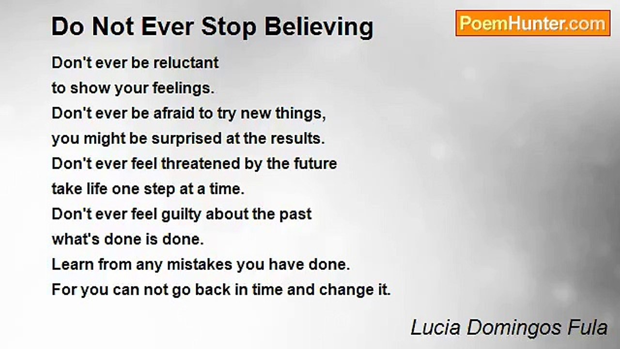 Lucia Domingos Fula - Do Not Ever Stop Believing