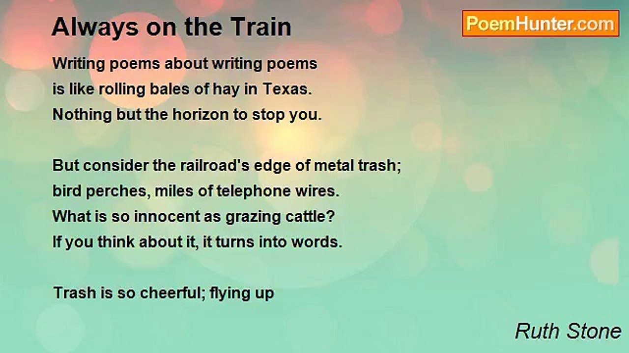 Ruth Stone - Always on the Train