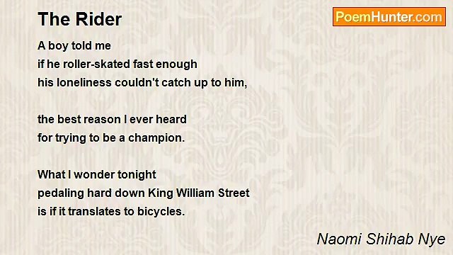 Naomi Shihab Nye - The Rider