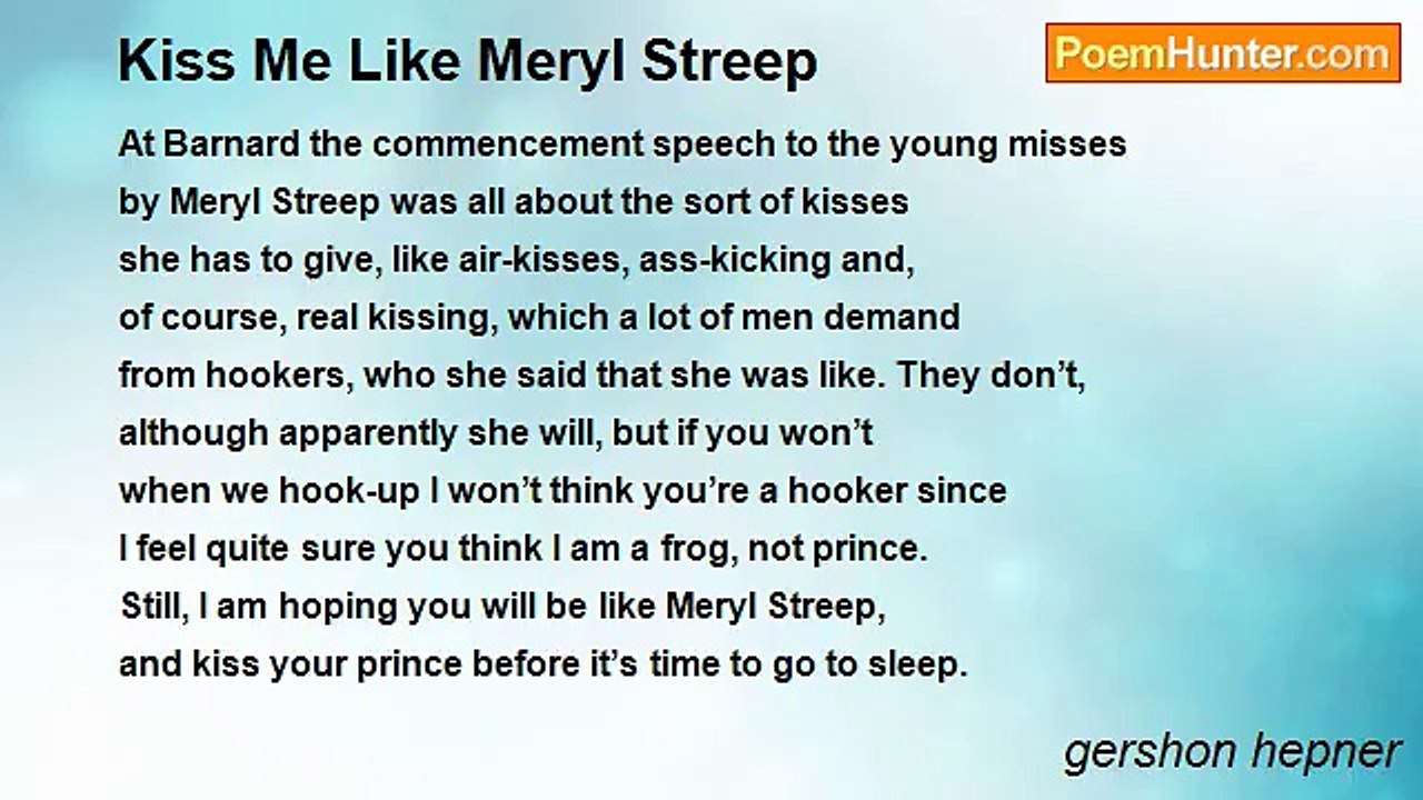 gershon hepner - Kiss Me Like Meryl Streep