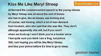 gershon hepner - Kiss Me Like Meryl Streep