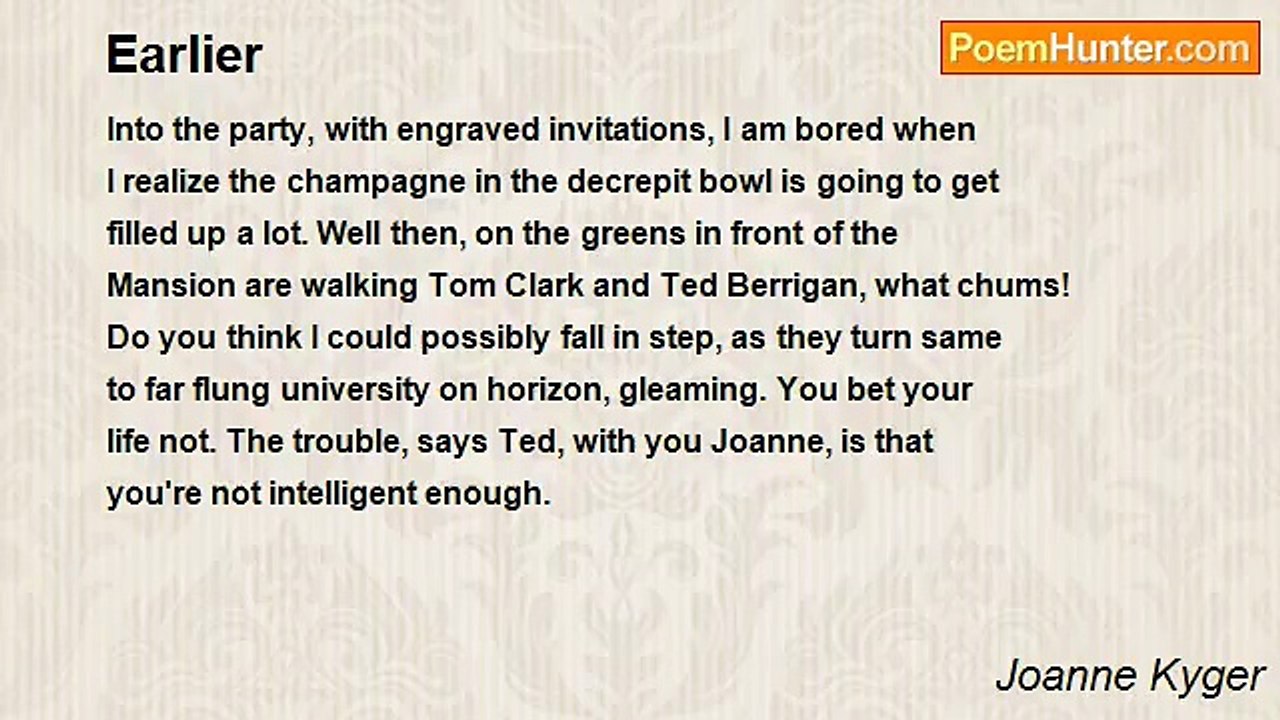 Joanne Kyger - Earlier
