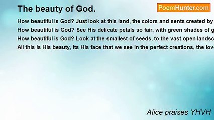 Alice praises YHVH - The beauty of God.