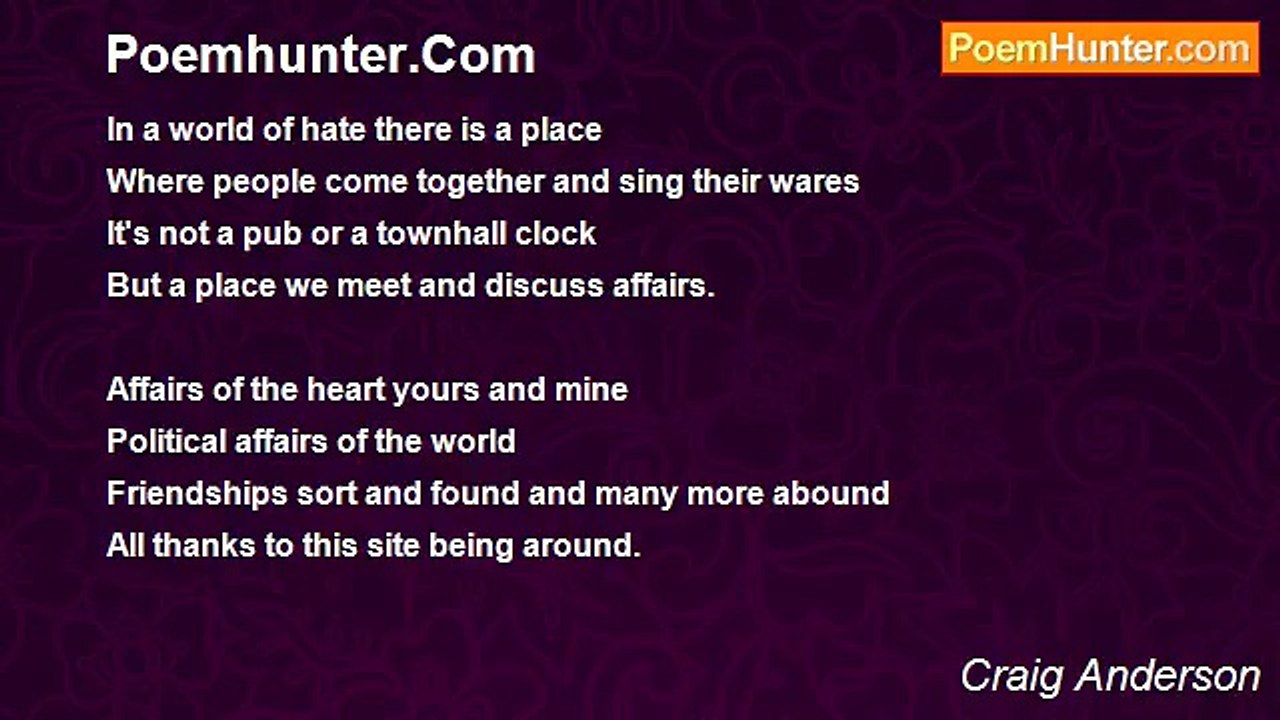 Craig Anderson - Poemhunter.Com
