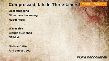 indira babbellapati - Compressed, Life In Three-Liners!