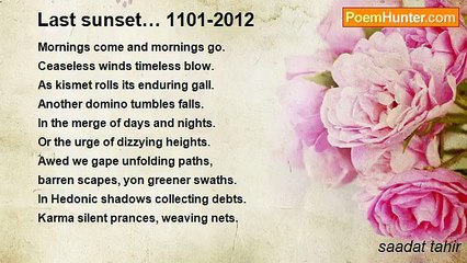 saadat tahir - Last sunset… 1101-2012