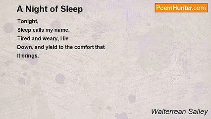 Walterrean Salley - A Night of Sleep