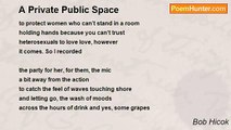 Bob Hicok - A Private Public Space