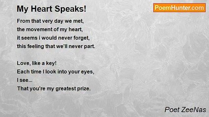 Poet ZeeNas - My Heart Speaks!
