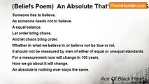 Ace Of Black Hearts - (Beliefs Poem)  An Absolute That's Never The Same