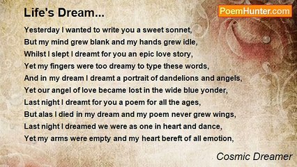 Cosmic Dreamer - Life's Dream...