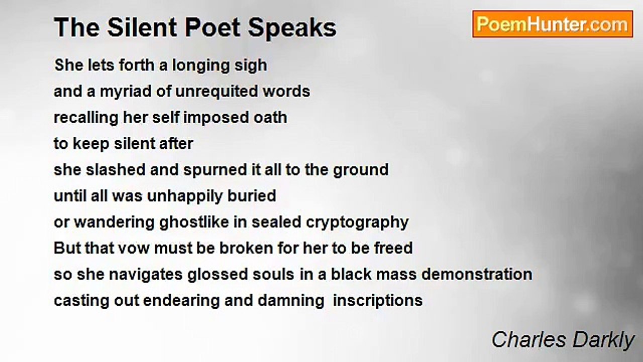 Charles Darkly - The Silent Poet Speaks