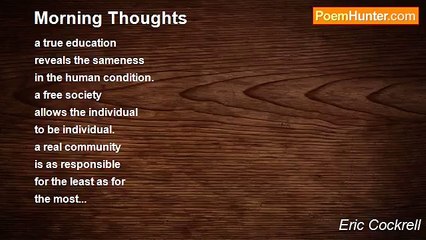 Eric Cockrell - Morning Thoughts