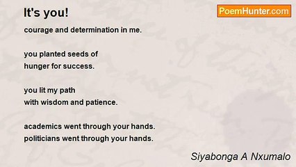 Siyabonga A Nxumalo - It's you!