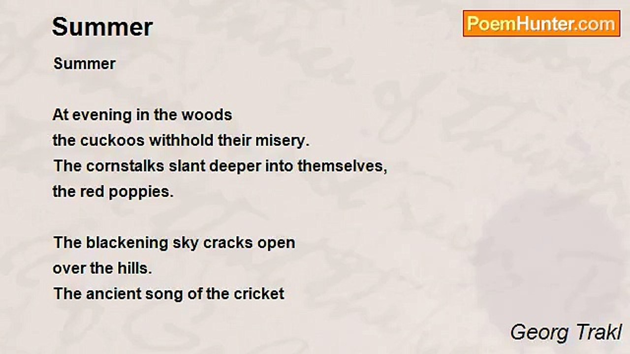 Georg Trakl - Summer