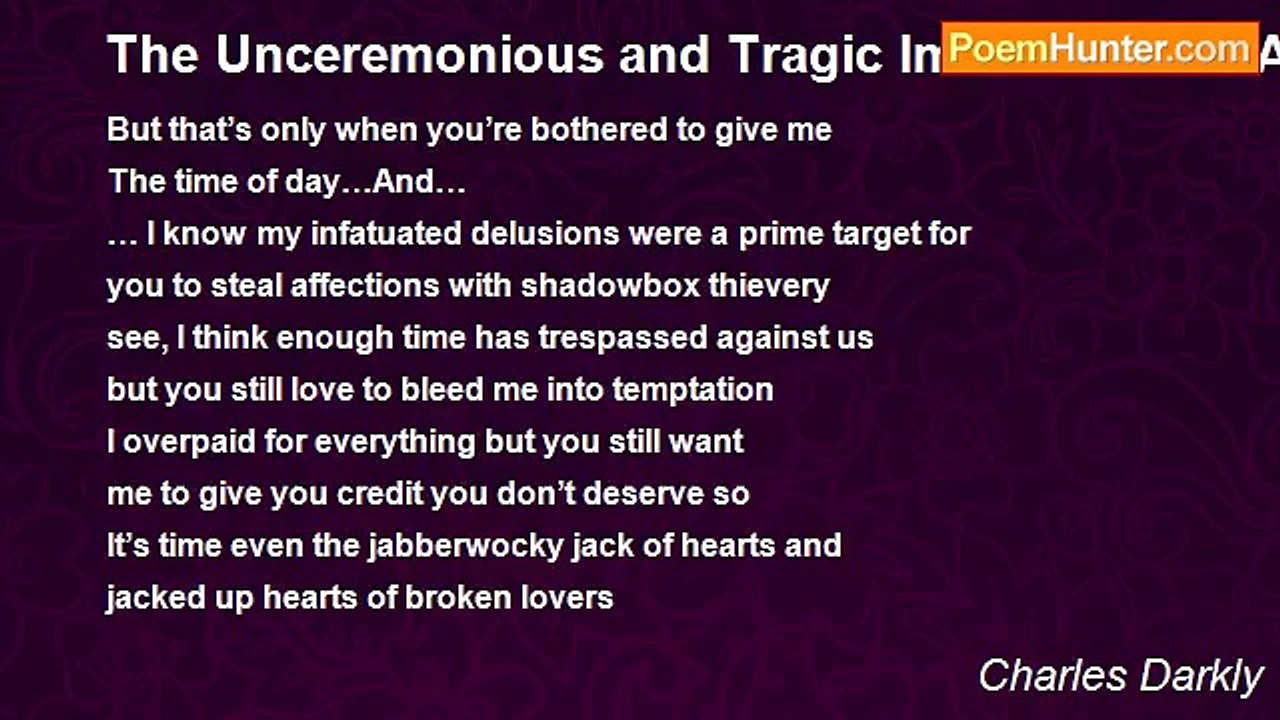 Charles Darkly - The Unceremonious and Tragic Immolation of Amelia Rose Darkly