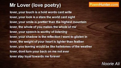Noorie Ali - Mr Lover (love poetry)