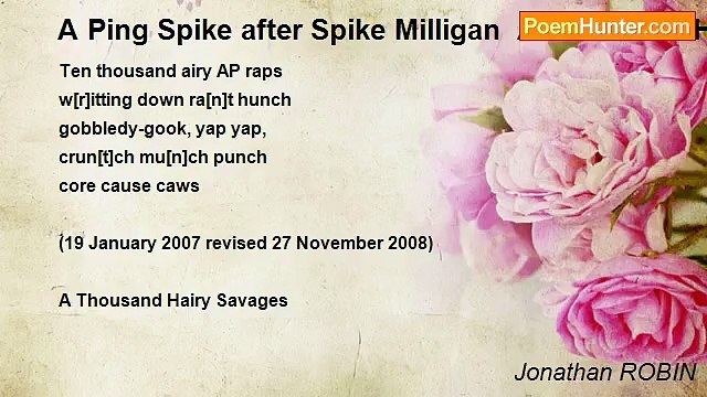 Jonathan ROBIN - A Ping Spike after Spike Milligan A Thousand Hairy Savages
