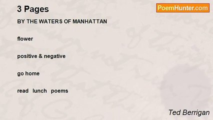 Ted Berrigan - 3 Pages