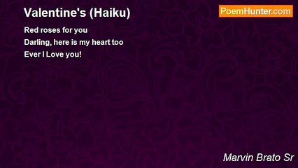 Marvin Brato Sr - Valentine's (Haiku)