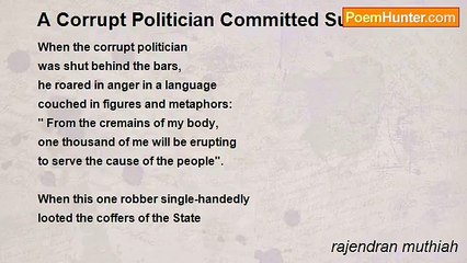 rajendran muthiah - A Corrupt Politician Committed Suicide