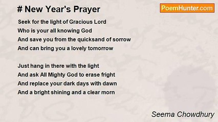 Seema Chowdhury - New Year's Prayer