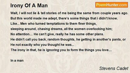 Stevens Cadet - Irony Of A Man