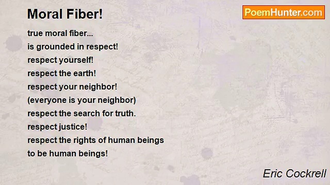 Eric Cockrell - Moral Fiber!