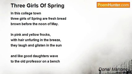 Donal Mahoney - Three Girls Of Spring