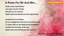 Jacques Sprenkie Mateya - A Poem For Mr And Mrs...