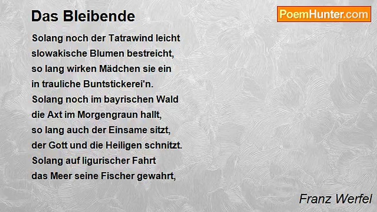 Franz Werfel - Das Bleibende