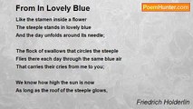 Friedrich Holderlin - From In Lovely Blue
