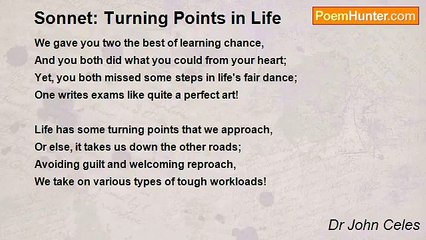 Dr. John Celes's Sonnet: Reflecting on Life's Turning Points ✨