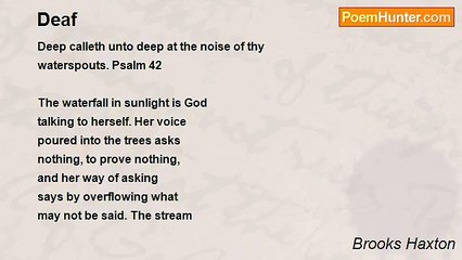 Brooks Haxton - Deaf