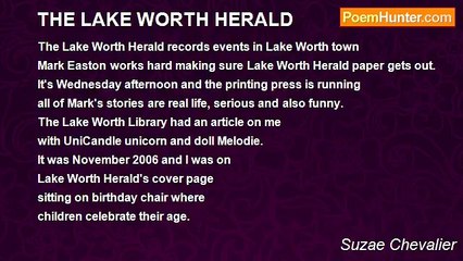 Suzae Chevalier - THE LAKE WORTH HERALD