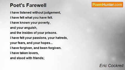 Eric Cockrell - Poet's Farewell