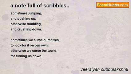 veeraiyah subbulakshmi - a note full of scribbles..