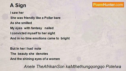 Anele TheAfrikanSon kaMthethungqongqo Potelwa - A Sign