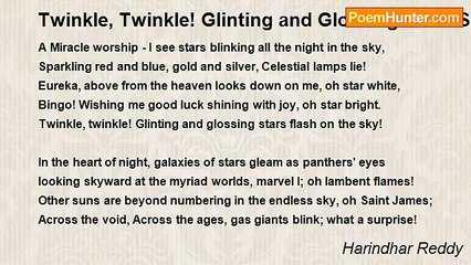 Harindhar Reddy - Twinkle, Twinkle! Glinting and Glossing STARS Flash on the Sky!