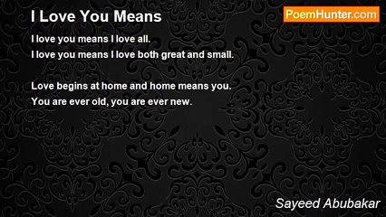 Sayeed Abubakar - I Love You Means