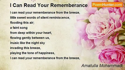 Amatulla Mohammadi - I Can Read Your Rememberance