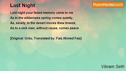 Vikram Seth - Last Night