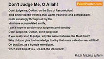 Kazi Nazrul Islam - Don't Judge Me, O Allah!