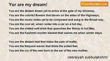 veeraiyah subbulakshmi - Yor are my dream!