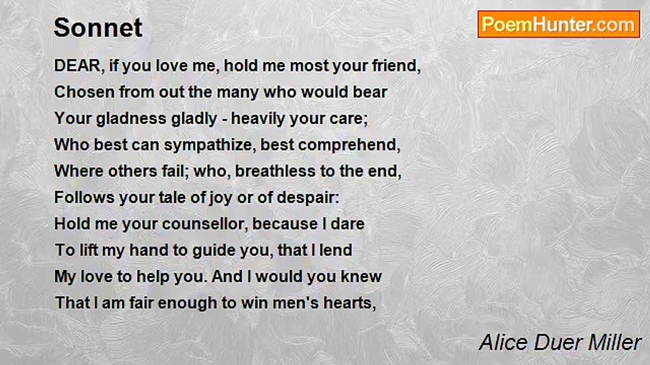 Alice Duer Miller - Sonnet