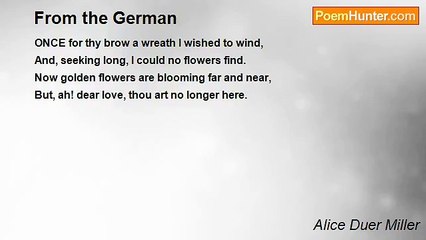 Alice Duer Miller - From the German