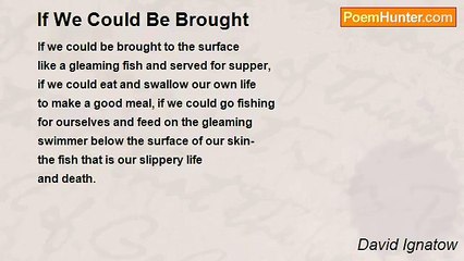 David Ignatow - If We Could Be Brought