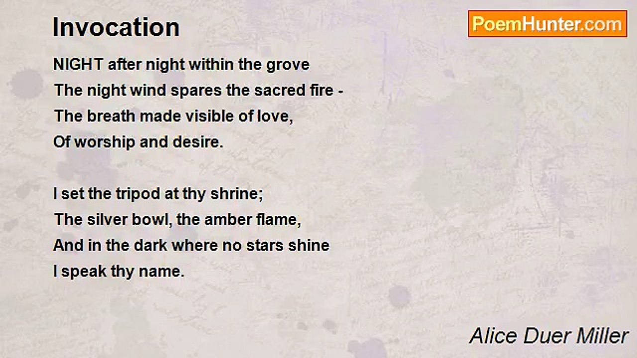 Alice Duer Miller - Invocation